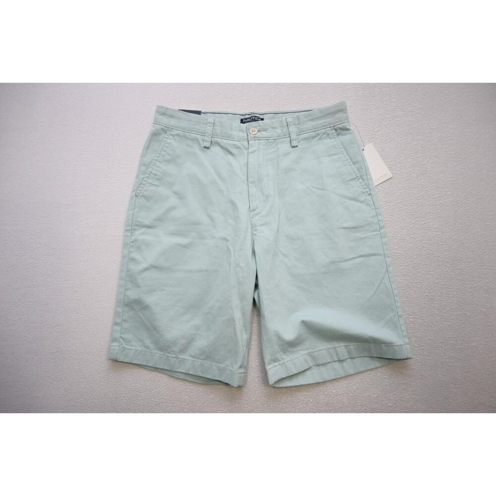 Nautica Classic Fit Khaki Chino Shorts Light Blue Flat Mens Size‎ 30 NWT